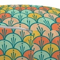 thumbnail image 3 of Orange and Turquoise Pouf Cover with Zipper, Abstract Scales Pattern in Pastel Colors Retro Style Print, Soft Decorative Fabric Unstuffed Case, 30" W X 17.3" L, Multicolor, by Ambesonne, 3 of 5