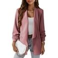 thumbnail image 2 of Sriper Women's Long Sleeve Blazer Fall Work Clothes 2025, Business Casual Office Jacket, Comfortable Professional Coat, Classic Lapel Ropa Para Mujer Pink M, 2 of 8