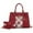 Plaid Burgundy Red, variant on MKF Collection Christine Circular Print Vegan Leather Women's Satchel Handbag & Wristlet Wallet, Sleek Top-handle Purse Handbag by Mia K 2 pcs - Light Gray