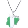 thumbnail image 1 of HAHDAXIA Nigeria Map Flag Pendant Necklaces Gold Color Silver Color Nigerian Map, 1 of 2