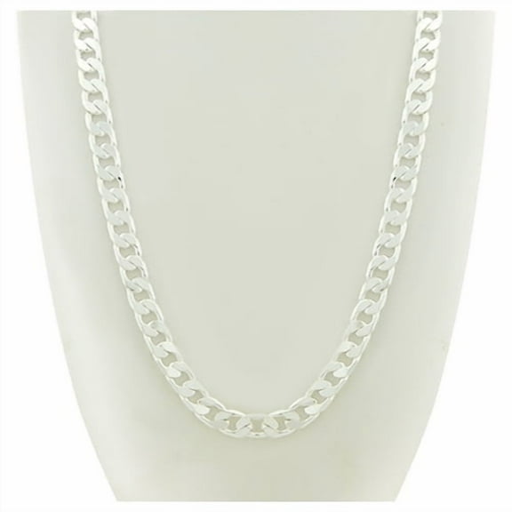 14K White Gold Filled Cuban Link Chain 24"