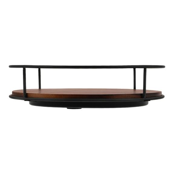 HIAKDOFT 1Set Wood Turntable with Rotating Access for Spices and Condiments in Kitchen Cabinet