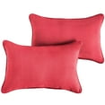 thumbnail image 4 of Sunbrella Sorra Home  Dupione Crimson Corded Indoor/ Outdoor Pillows (Set of 2) 13 in x 20 in, 4 of 5