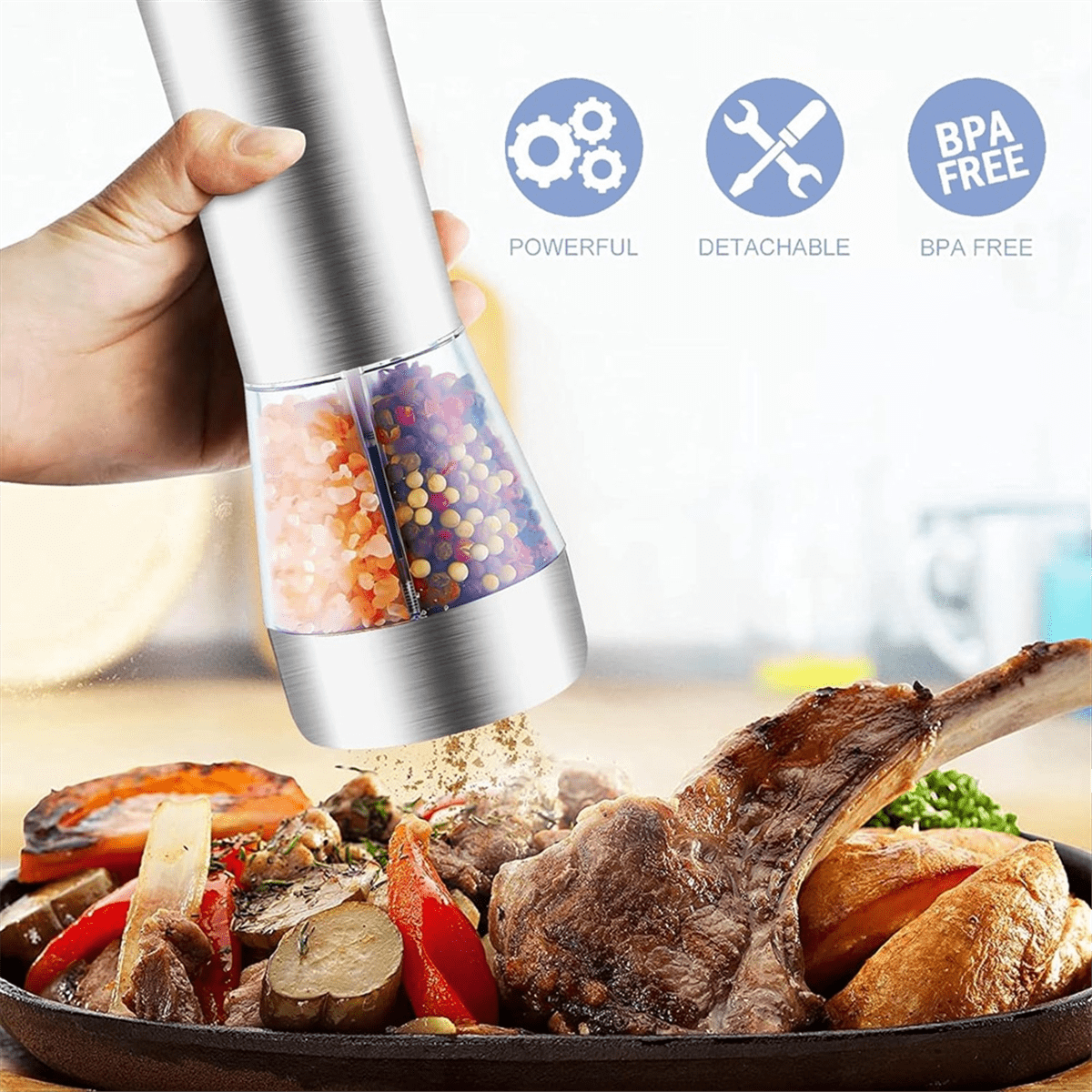 Electric Salt and Pepper Grinder Set