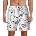 thumbnail image 2 of Picia Alpacas and Hearts pattern Mens Swim Trunks with Compression Liner Stretch Beach Shorts Quick Dry with Zipper Pockets No-Chafing Board Shorts-X-Large, 2 of 9