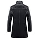 thumbnail image 3 of Nuevo gabardina de cuero de lujo para hombre, chaqueta de cuero informal de negocios con una hilera de botones, abrigo largo negro de Pu para hombre, talla grande 4xl, 3 of 5