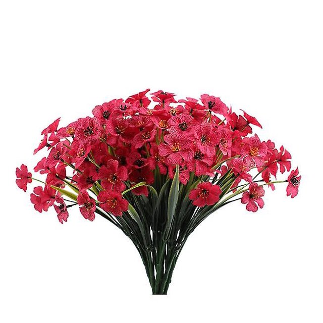 10 paquetes de plantas artificiales resistentes a los rayos UV, arbustos de flores artificiales, paquetes de plantas verdes de plástico artificial LingWen 8390605153846