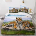 thumbnail image 2 of 3D Bedding Set Black Duvet Quilt Cover Set Comforter Cover Pillowcase King Queen Size Animal Tiger Printed Polyester Quilt Cover, 2 of 6