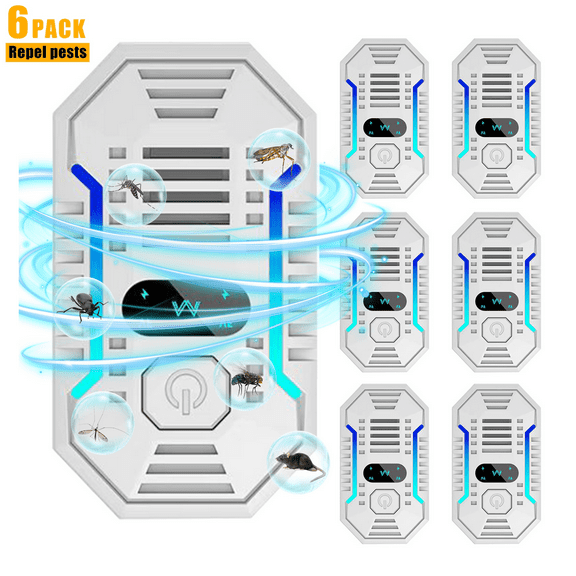 Ultrasonic Pest Repeler, Electronic Pest Repelent Ultrasonic Plug in, Pest Control for Bug, Roach, Spider, Ant, Flies, Mosquito; Bug Repelent Indoor for House, Garage, Warehouse