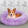 thumbnail image 3 of Exclusivo Mezcla Calming Donut Pet Bed for Large Dogs 36", Anti-Anxiety Plush Cozy Warming Dog Bed, Gradient Purple, 3 of 7