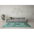 thumbnail image 3 of Ahgly Company Indoor Square Persian Light Blue Traditional Area Rugs, 3' Square, 3 of 4