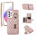 thumbnail image 1 of for Samsung Galaxy A52 4G/5G Detachable Shoulder Strap Wallet Case, with Card Slots & 360-degree Rotation Stand Ring Flip Premium PU Leather Protective Cover Lanyard for Women Girls, Rosegold, 1 of 9