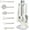 White, variant on 7-Piece Kitchen Gadget Set, Stainless Steel Cooking Utensils Set, with A Sleek Storage Stand, with Holder, Includes Peeler, Grater, Whisk, Bottle Opener, Strainer