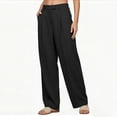 thumbnail image 5 of VBVC Women's Pleated Wide Leg Dress Pants , High Waisted Office Trousers For Women , Ladies' Casual Work Trousers with Pockets, Black , S-2XL, 5 of 7