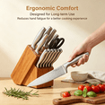 thumbnail image 4 of Marco Almond KYA26 14-Piece Knife Block Set  with Built-in Sharpener,Stainless Steel knife set, 4 of 11