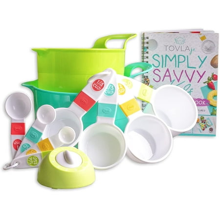

Tovla Jr. Cooking and Baking Mixing Bowl and Pitcher Set for Kids - Cooking Supplies for The Junior Chef - Kids Baking Set for Girls & Boys - Real Accessories & Utensils