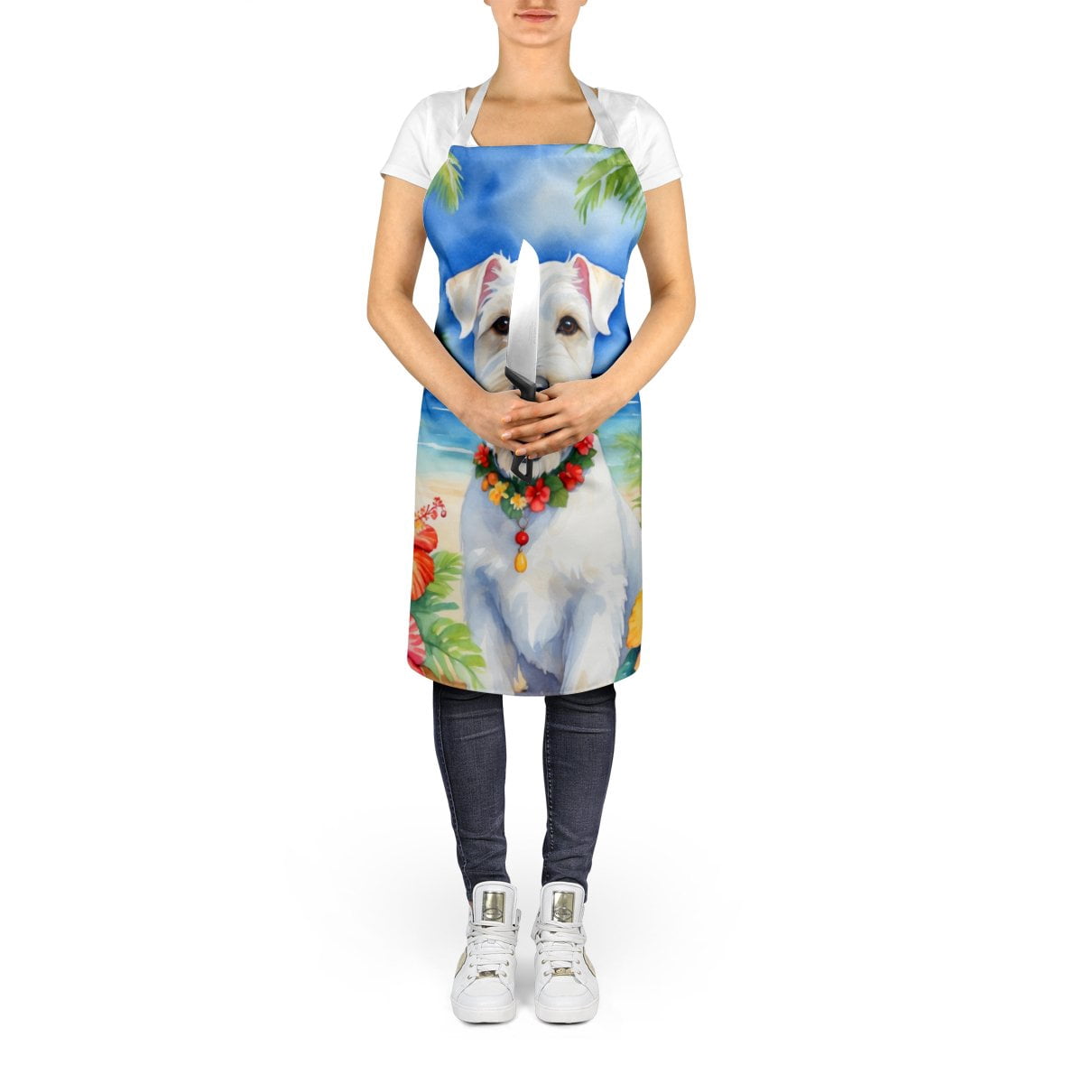 Sealyham Terrier Luau Apron 27 in x 30 in