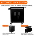 thumbnail image 6 of Storage Cabinet Tool Cart with 1 Drawer and Lockable Door, Four Wheels, Black Color, EVA Cushion,Industrial Service Utility Tool Cart for Mechanics, Garage, Workshop, 6 of 13