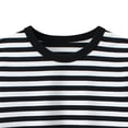 thumbnail image 4 of UACY Boys Cotton Soft T Shirt Striped Loose Soft Oversized Tees Tops Toddler Summer Casual Funny Comfy Shirt (Black, 7-8 Years), 4 of 6