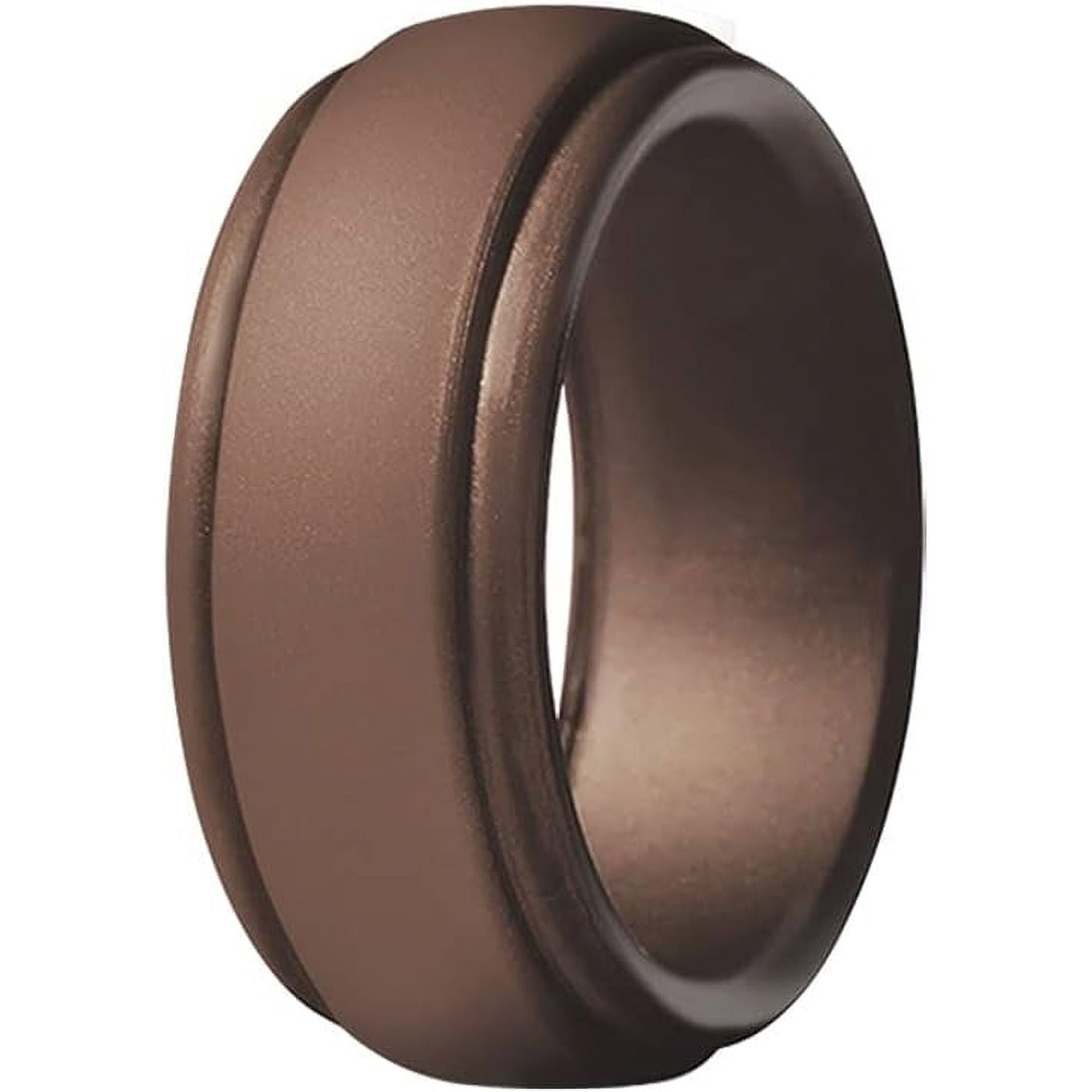Wildfire Ring Personalized Silicone Wedding Ring Engagement Ring Silicone Rubber Wedding Bands for Men Women Anniversary Couples Gift (Brown - 1 Ring 7)