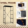 thumbnail image 4 of Gothic Dresser for Bedroom with 4 Storage Drawers Night Sky Crescent Moon Flowering Plants Dressers Chest of Drawers Steel Framed Fabric Closet Organizers for Dorm Entryway End Table Living Room, 4 of 8