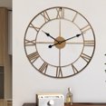 thumbnail image 4 of Reloj de pared, reloj numérico retro de metal, relojes de pared redondos modernos de 40 cm, casi silenciosos, fáciles de leer para sala de estar/hogar/cocina/dormitorio/oficina/decoración escolar, 4 of 5