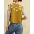 thumbnail image 5 of Cowgirl Vest Western Outfit for Women Embroidery Vest Sleeveless Cropped Cardigan Boho Top L, 5 of 7