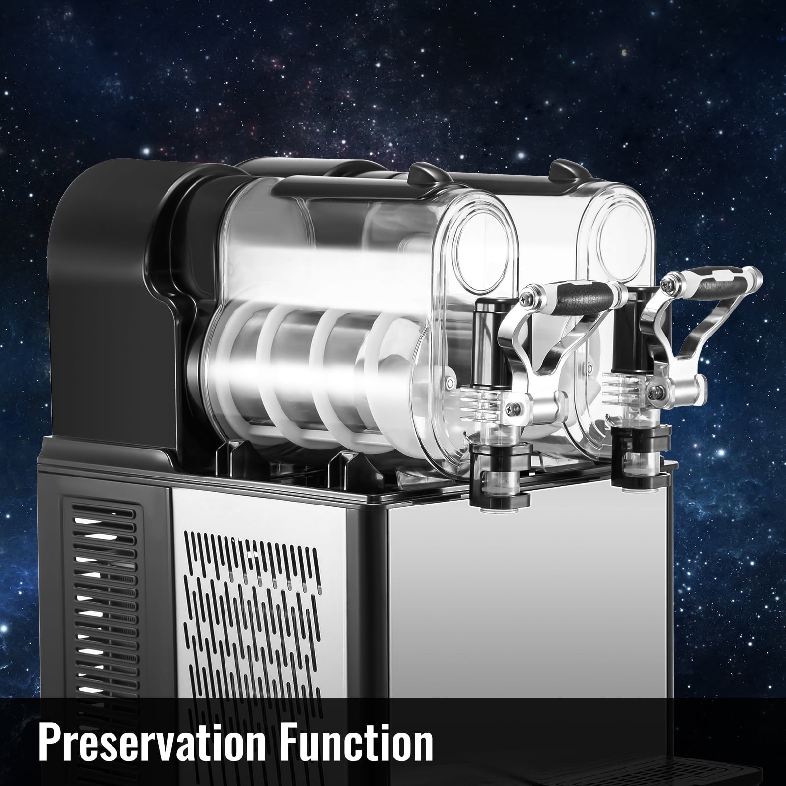 BENTISM Commercial Slushy Machine, 3Lx2Tank Slushie Machine, 340W Frozen Drink Machine with Temperature Preservation, Slushy Maker Machine for Supermarkets Cafes Restaurants Bars, Black 3L*2