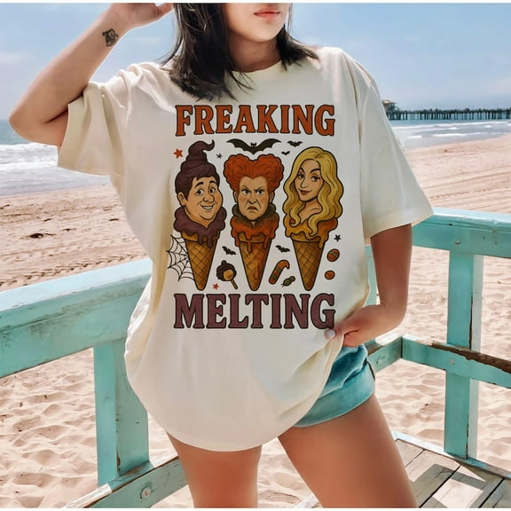 Freaking Melting Funny Halloween Shirt – Summerween Hocus Pocus Tee for Retro Witches and Humor Lovers