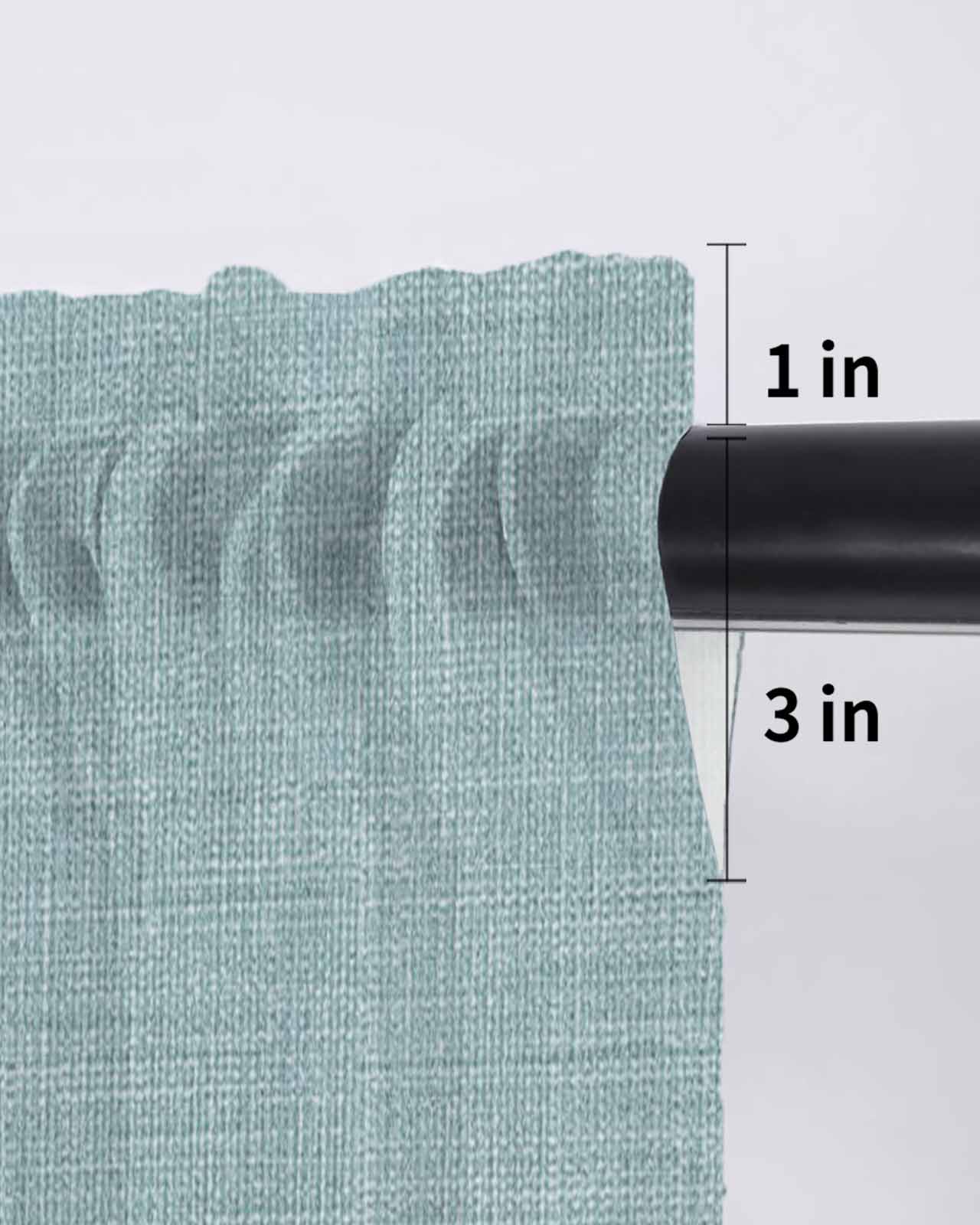 Vintage Haze Blue Curtains 45 Inch Length,Sheer Curtains for Bedroom Living Room Window Farmhouse Retro Solid Color Linen Texture Voile Drapes Kitchen Curtains Small Half Window 52"x45" 2 Panels