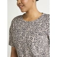 thumbnail image 5 of Joyspun Women’s Scoop Neck Sleepwear Tee with Short Sleeves, Sizes S-3X, 5 of 6