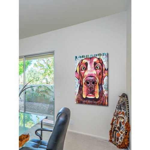 Marmont Hill - "Labrador Pop Art" by Stephanie Gerace Painting Print on Wrapped Canvas