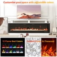 thumbnail image 4 of LAZZO TV Stand with WiFi Smart Electric Fireplace, Solid Wood Mantel & Power Outlet for Living Room, 70" White, 4 of 7