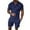 Dark Blue, variant on CHGBMOK Men's Sweat Suit Track Suits 2 Piece Summer Short Sets Outfits Fashion Shirt Casual Short Sleeve and Shorts Set Short Sleeve Turndown Collar Set S-5XL