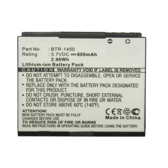 Batteries N Accessories BNA-WB-L3121 Cell Phone Battery - Li-Ion, 3.7V, 800 mAh, Ultra High Capacity Battery - Replacement for Audiovox BTR-1450 Battery