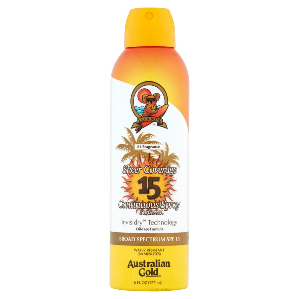 Australian Gold Sheer Coverage SPF 15 Continuous Spray Sunscreen, 6 Fl