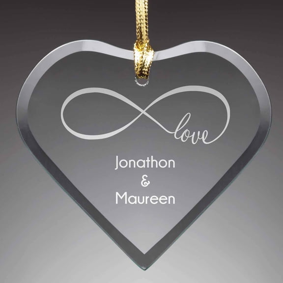 Personalized Glass Christmas Ornament - Our Love