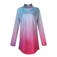 thumbnail image 4 of Ydkzymd Womens Shirts Long Sleeve Light Purple Trendy Thermal Casual Shirts for Women Turtleneck Tunic Tie Dye Plus Size Blouses Plain color block Petite Tops 2XL, 4 of 4