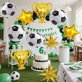thumbnail image 4 of Yanonmyfd 10 Pcs 4D Sphere Soccer Balloons Set with Golden Championship Trophy & Star Burst Balloon - Soccer Party Decorations for World Cup Parties, Sports Theme Birthday, Football F, 4 of 11