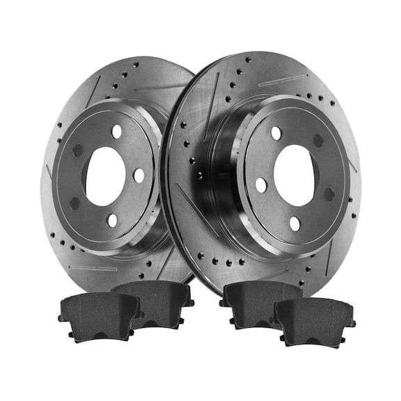 Rear Brake Pad and Rotor Kit - Compatible with 2005 - 2016 Chrysler 300 2006 2007 2008 2009 2010 2011 2012 2013 2014 2015