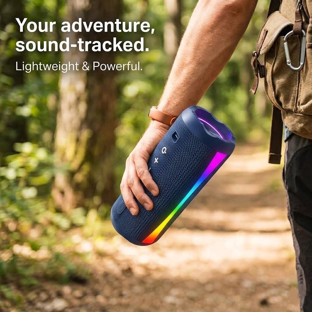Portable Bluetooth Speaker, Bluetooth 5.4 Wireless Speaker, IPX7 Waterproof, 20H Palytime with 30W Loud Deep Bass, 7 Color RGB Lights, TWS Pairing for Home/Party/Outdoor, Gift