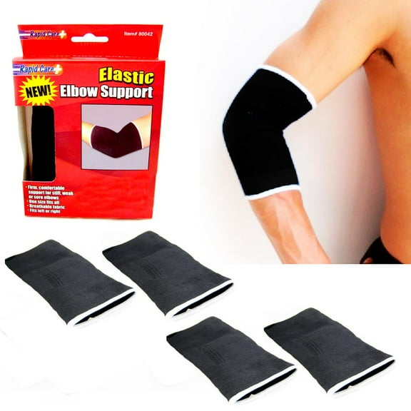 4 Pc Elbow Brace Support Elastic Sleeve Sports Medicine Compression Tennis Guard