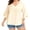 Beige, variant on Plus Size Women's V-Neck Blouse - Flowy 3/4 Sleeve Top with Ruffle Detail, Comfortable & Flattering Loose Fit Beige L
