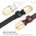 thumbnail image 4 of 3 Pack Skinny Leather Chic Belt for Women, PU Leather Thin Belt with Metal Gold Buckle for Jeans Pants Dress, 4 of 7