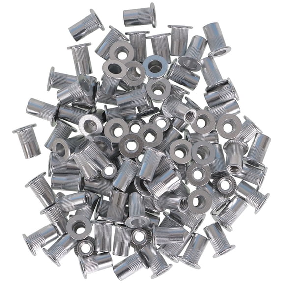 findmall 100 Pcs 8-32 Aluminum Flange Nutserts Rivet Nut Rivnut Nutsert