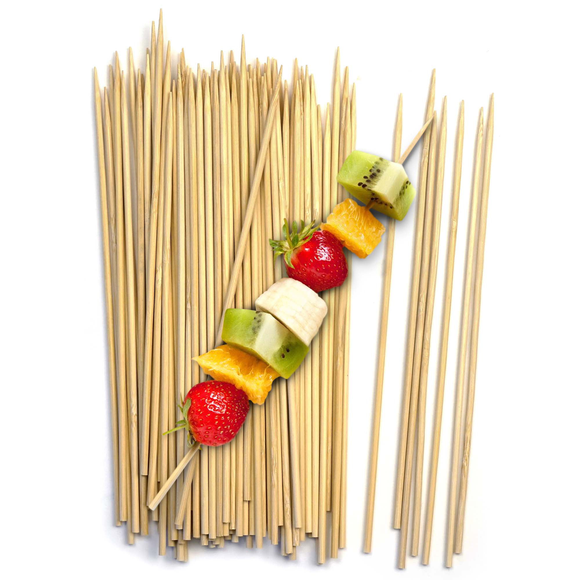 Details about  / 200 BAMBOO SKEWERS Wooden Kebab BBQ Fruit Chocolate Fountain Fondue Stick