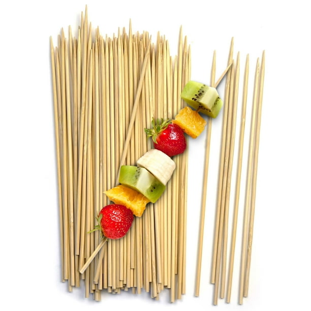 [500 Pack] 8" Bamboo Skewers BBQ Sticks for Shish Kabob, Fondue, Satay