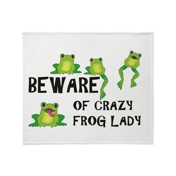 CafePress - Beware Of Crazy Frog Lady Throw Blanket - Soft Fleece Throw Blanket, 50"x60" for All Ages