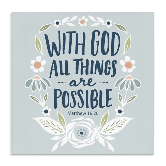 Stupell Industries Cottage All Things Possible Verse Canvas Art, 17 x 17, by Blue Chair Blessing