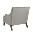 thumbnail image 3 of Martha Stewart Anna Accent Chair - Light Grey Fabric, Solid Wood Frame, Modern Living Room Armchair with Lumbar Pillow, 30" Seat, Dark Coffee Legs, 3 of 7